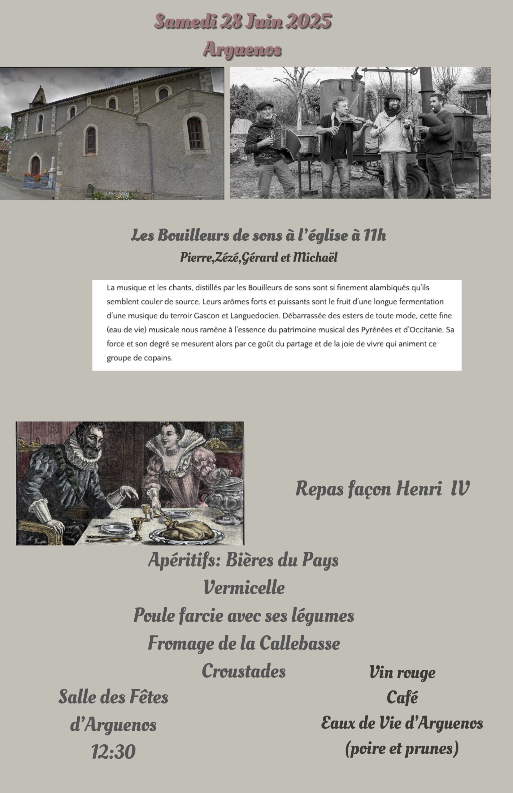 Rendez-vous à Arguenos Samedi 28 Juin