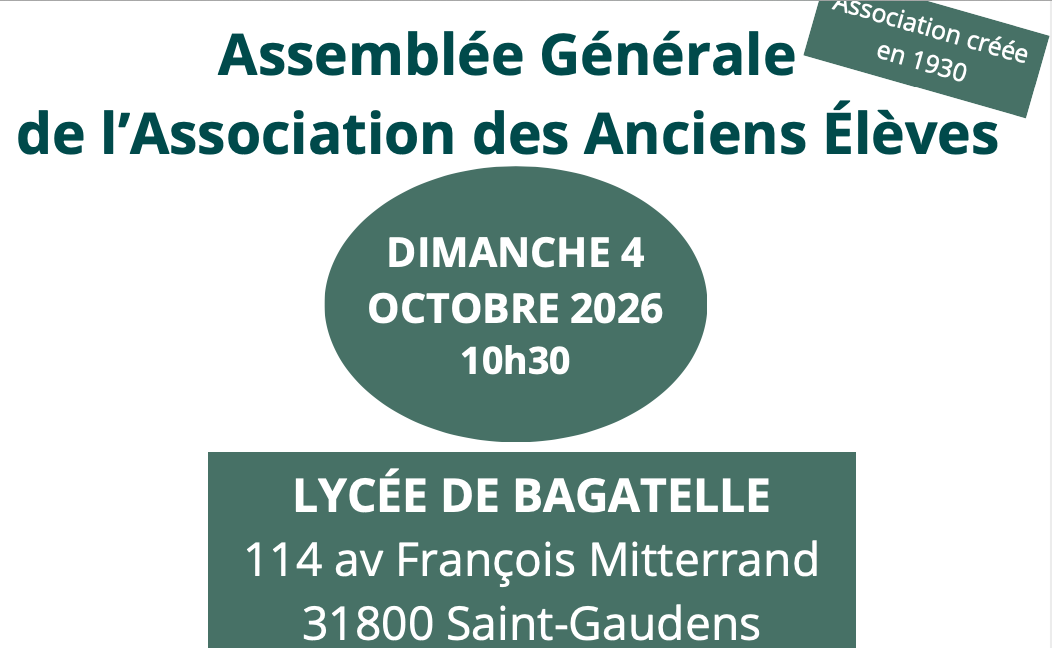 ASSEMBLÉE GÉNÉRALE 4 Octobre 2026
